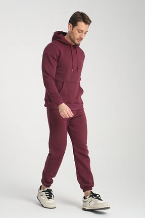 ست بالاتنه و پائین تنه زرشکی مردانه بافتنی Four Man - کد 885570058