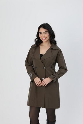 ترنچکت خاکی زنانه پلی استر SHULEBOUTİQUE - کد 901037610