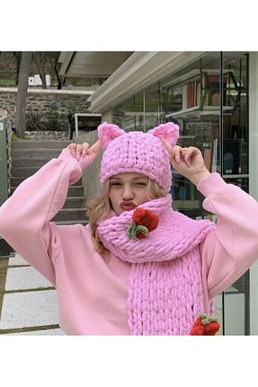 شال گردن صورتی زنانه مخملی SMYY - کد 782206097