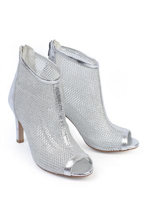 بوت / نیم بوت طوسی زنانه چرم خالص KARVENSHOES - کد 896920561