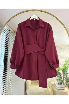 تونیک زرشکی بافتنی Nergis Neva Butik - کد 896944547