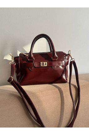 کیف دوشی زرشکی زنانه چرم مصنوعی Moda Sekiz - کد 896673944