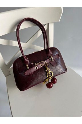 کیف دوشی زرشکی زنانه چرم مصنوعی Mia Collection - کد 896995902