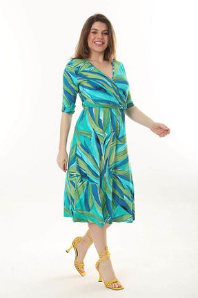 لباس سایز بزرگ سبز زنانه ویسکون Mooi XXL - کد 811858557