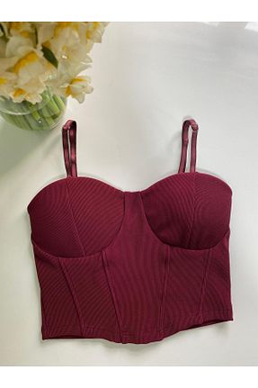 نیم تنه زرشکی زنانه %100 پنبه MetuCA - کد 897004914