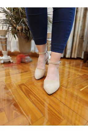 کفش پاشنه بلند کلاسیک بژ زنانه جیر BSY COLLECTİON - کد 896991547