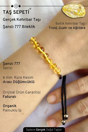 دستبند جواهر زرد زنانه سنگ طبیعی TAŞ SEPETİ - کد 897013576