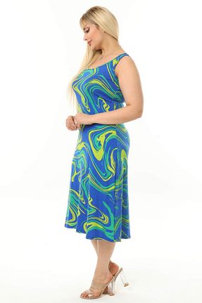 لباس سایز بزرگ آبی زنانه ویسکون Mooi XXL - کد 274731409