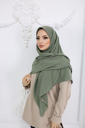 روسری خاکی کرپ ساتن ابریشم HAR-UM Ticaret - کد 897004652
