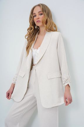 کت نباتی زنانه Keten Görünümlü Trend Alaçatı Stili - کد 896524347