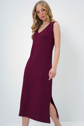 لباس زرشکی زنانه بافت Trend Alaçatı Stili - کد 896524271