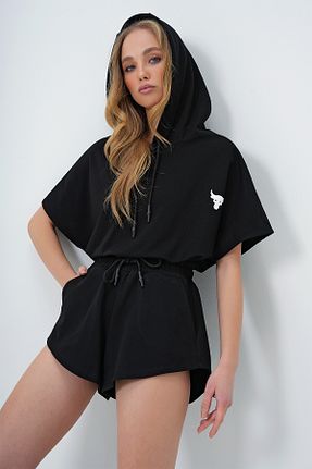 ست بالاتنه و پائین تنه مشکی زنانه بافتنی Trend Alaçatı Stili - کد 286981000