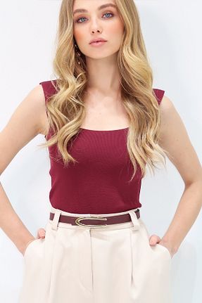 کمربند زرشکی زنانه Trend Alaçatı Stili - کد 896525647