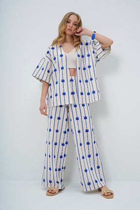 ست بالاتنه و پائین تنه سرمه ای زنانه Trend Alaçatı Stili - کد 896524401