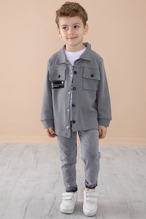 ست بالاتنه و پائین تنه طوسی بچه گانه جین Cansın Mini - کد 901681779