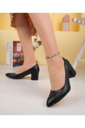 کفش پاشنه بلند کلاسیک مشکی زنانه جیر BSY COLLECTİON - کد 897011940