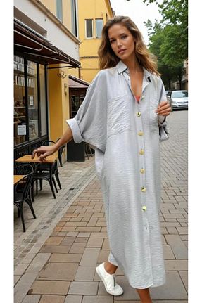 تونیک حجاب طوسی زنانه پنبه ای Pasaklı Giyim - کد 740464392