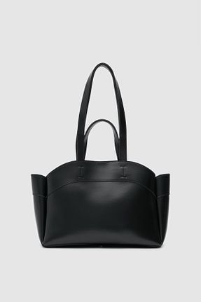 کیف دوشی مشکی زنانه چرم مصنوعی ÇANTA - کد 897024004