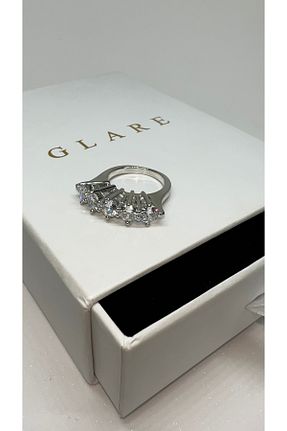 انگشتر استیل (فولاد) طوسی زنانه استیل ضد زنگ GLARE JEWELRY - کد 897032213