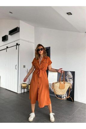 لباس نارنجی زنانه بافتنی Pasaklı Giyim - کد 670117356
