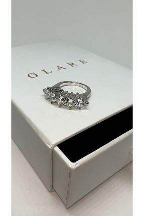 انگشتر استیل (فولاد) طوسی زنانه استیل ضد زنگ GLARE JEWELRY - کد 897032213