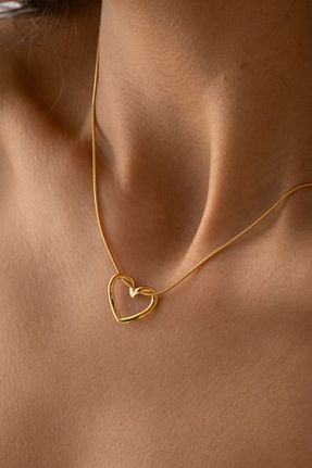 گردنبند استیل ( فولاد ) طلائی زنانه استیل ضد زنگ ByFlorya Jewelry - کد 824863305