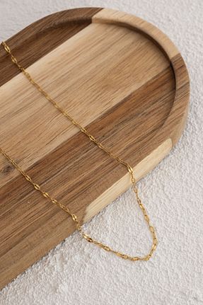 گردنبند استیل ( فولاد ) طلائی زنانه استیل ضد زنگ ByFlorya Jewelry - کد 853852279