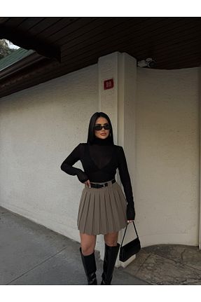 دامن خاکی زنانه پارچه LB Laluna Butik - کد 895504119