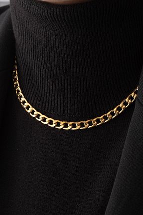 گردنبند استیل ( فولاد ) طلائی زنانه استیل ضد زنگ ByFlorya Jewelry - کد 819458371