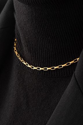 گردنبند استیل ( فولاد ) طلائی زنانه استیل ضد زنگ ByFlorya Jewelry - کد 806436801