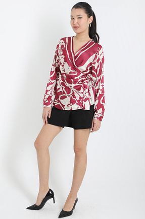 بلوز زرشکی زنانه طرح دار YORSSTYLE - کد 873358996