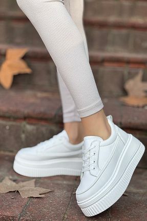 کفش اسنیکر بژ زنانه بند دار otuzbesshoes - کد 897073615