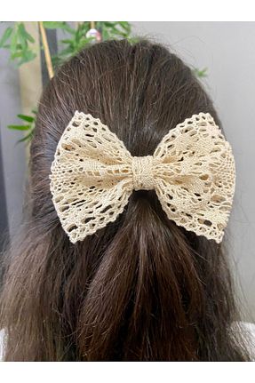 گیره سر بژ زنانه پلی استر UniqueHandMade - کد 739512508