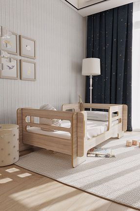 تخت خواب بچه گانه و مونته سوری صورتی MDF zeo wood design - کد 780641498