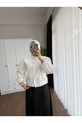 پیراهن سفید زنانه اورسایز Miraydın Butik - کد 895219945