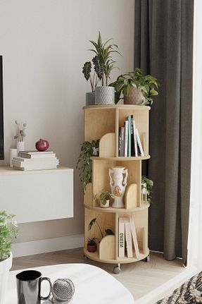 قفسه کتاب قهوه ای 103 سانتی متر zeo wood design - کد 666172492