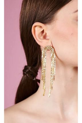 گوشواره جواهر زرد زیرکن mos&more - کد 874089478