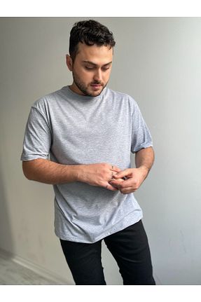 تیشرت طوسی زنانه اورسایز Thestiluxe - کد 897113516