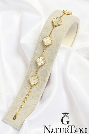 دستبند نقره سفید زنانه 925 عیار Naturtakı - کد 897063111