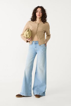 شلوار جین آبی زنانه رگولار Stradivarius - کد 897065874