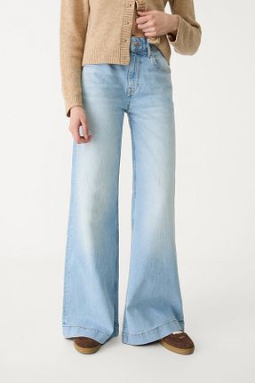 شلوار جین آبی زنانه رگولار Stradivarius - کد 897065874