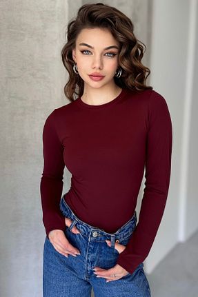 بادی زرشکی زنانه یقه ایستاده New Now - کد 897078331