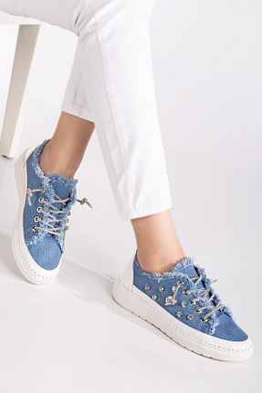 کفش اسنیکر آبی زنانه پارچه ای SUİNS SHOES - کد 897109292