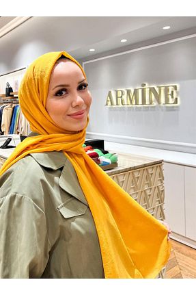 شال زرد زنانه پلی استر Armine - کد 764582193