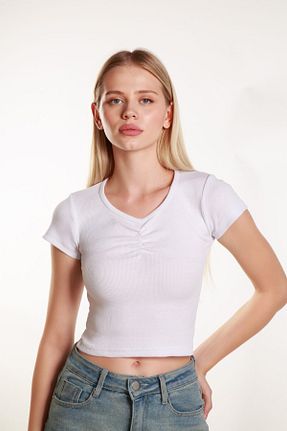 بلوز سفید زنانه ساده Shop58 - کد 922236500