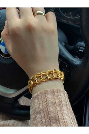 دستبند جواهر متالیک زنانه برنجی Favore - کد 897100745