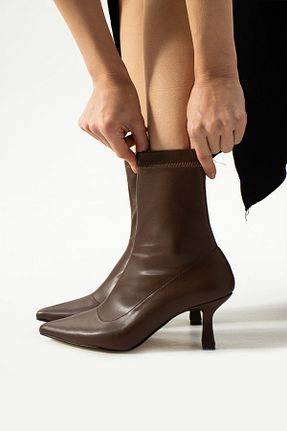 بوت / نیم بوت قهوه ای زنانه پاشنه نازک eliz - کد 897129427