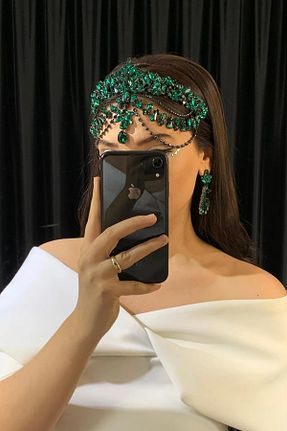 تاج سبز زنانه سنگ کریستال Asensa - کد 895910108