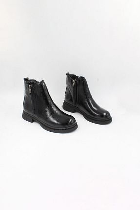 بوت / نیم بوت مشکی زنانه چرم لاکی ENDİCAN - کد 897165374