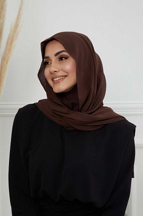 شال قهوه ای زنانه شیفون Aisha
